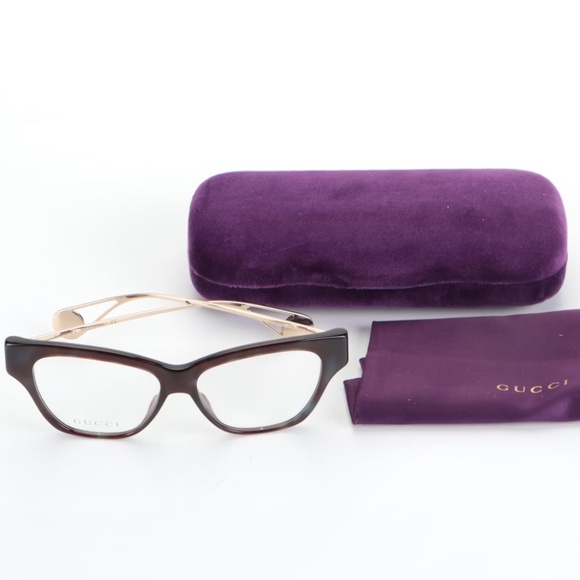 New Gucci GG04380 Browline Eyeglasses with Case and Slip Case - Picture 1 of 5